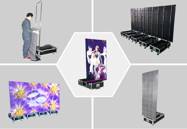 Black Totem LED Display P6 2000Hz , 9.3Kg / M2 Foldable LED Screens For Advertising