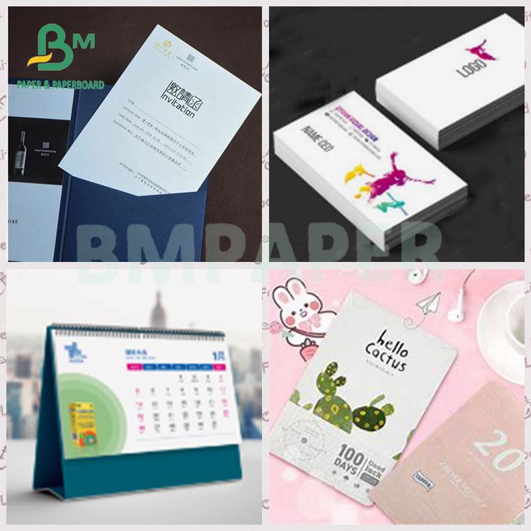 Recyclable Good Printability 300 400 GSM Thick White Uncoated Paper