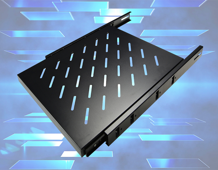 Cold Rolled Steel Sliding Shelf For Server Cabinet , 19 Inch Rack Shelf Width 465mm