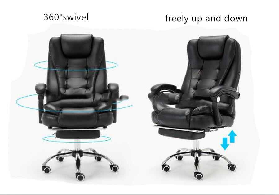 High Back Leather Executive Swivel Chair Ergo Office Chair With Footrest