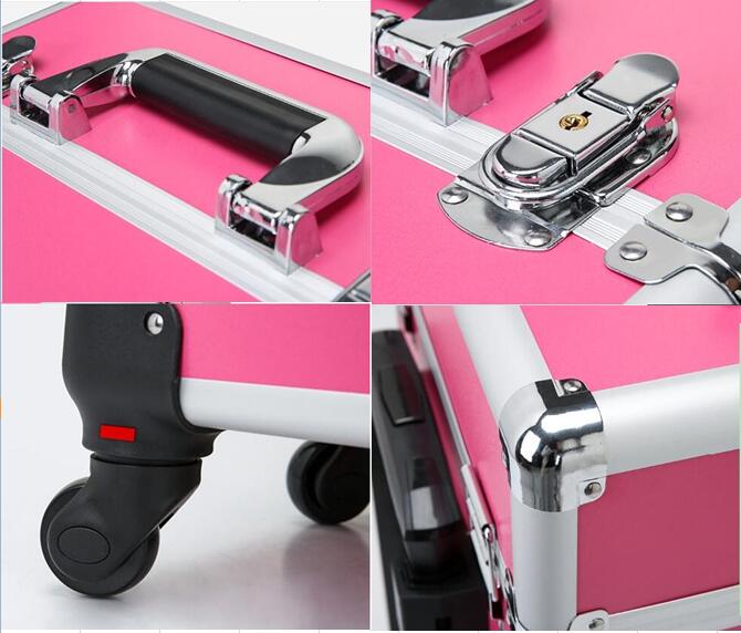 Durable Multi - Layer Makeup Vanity Case 340*245*410mm For Long Trips