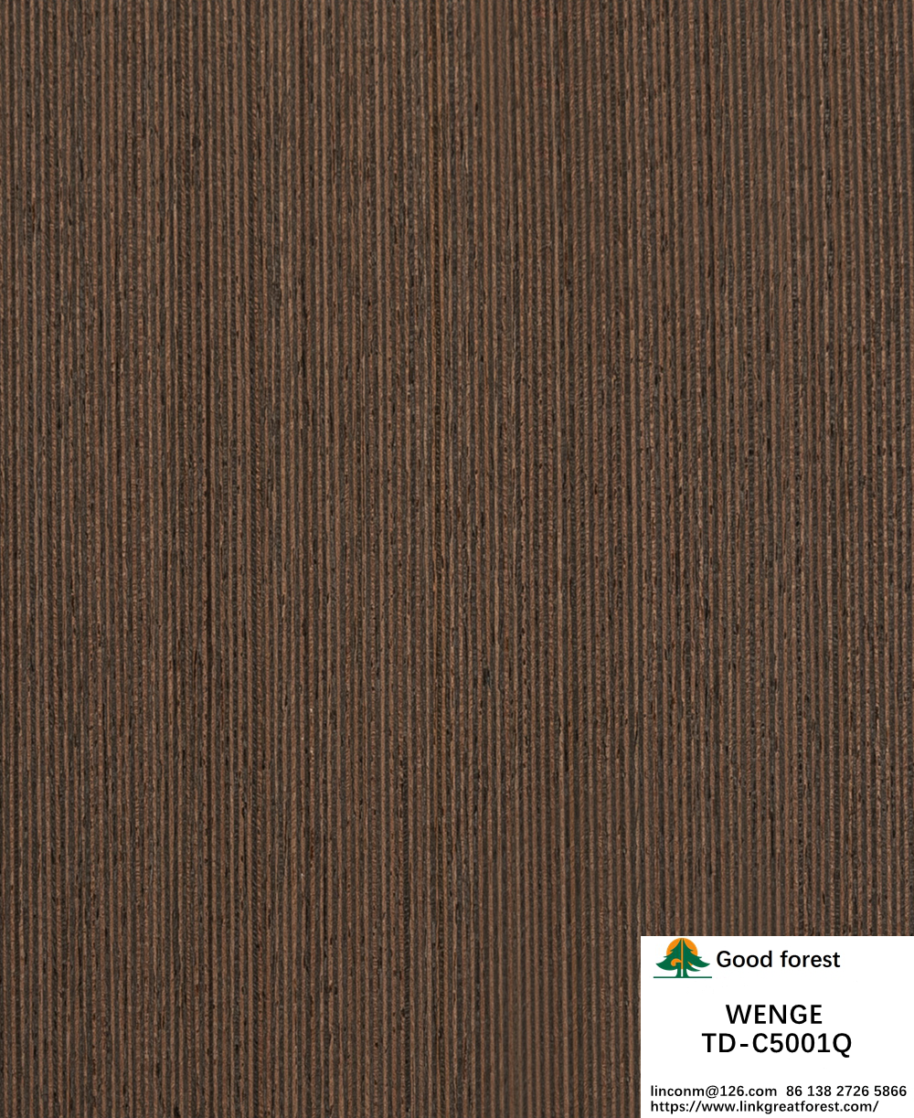 Recon Wenge Wood Veneer Fine-Line Thickness 0.15-1.8mm Fleeced Back For Interior Doors And Windows