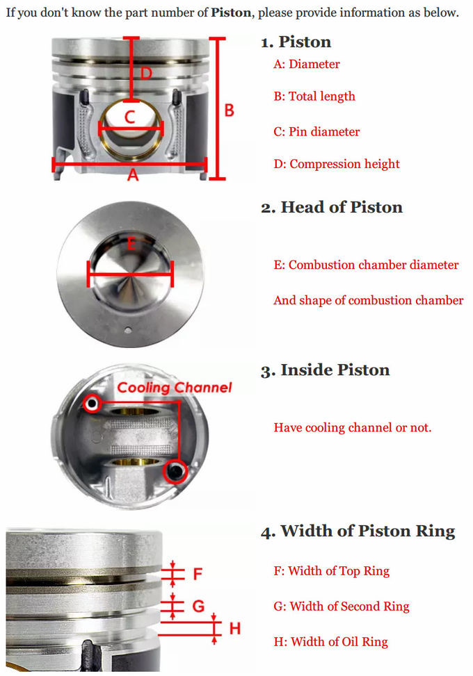 13216-1252A 13216-1140A Liner Repair Kit Diesel Engine Piston For Hino EF500
