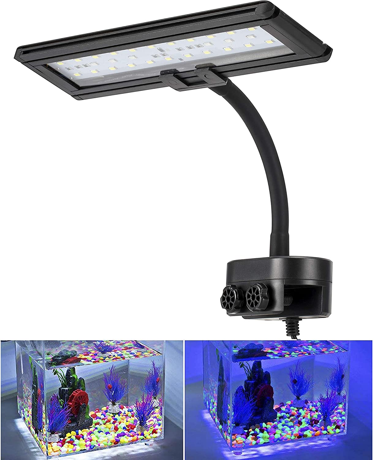 Blue White Gooseneck Clamp RGB Aquarium Light