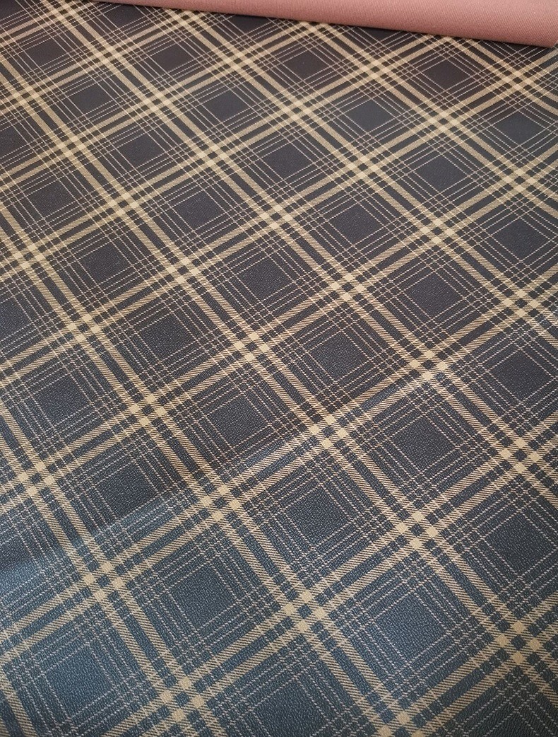 Bags Plaid Striped Printed PVC Faux Leather Fabric Artificial Scratch Resistant