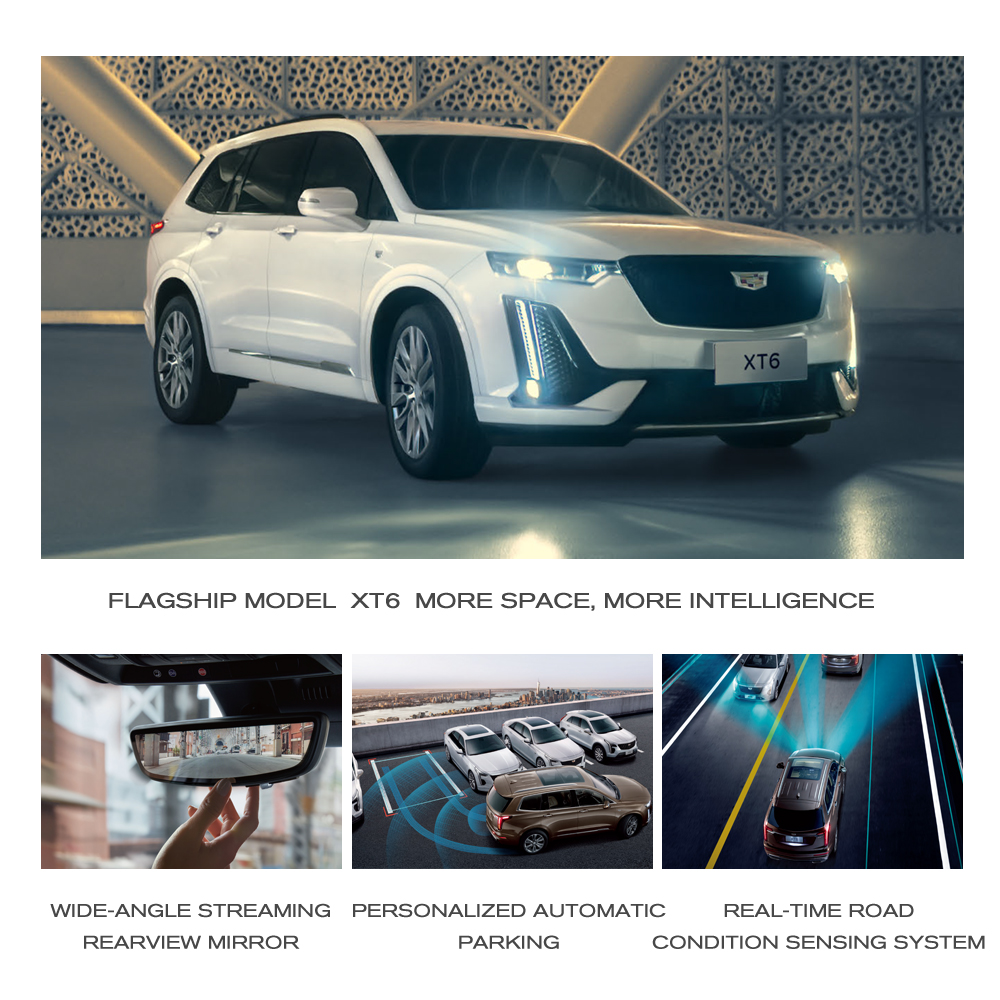 Comfortable Leather Seats Turbo Engine Hydraulic Steering System R20 Tires Left Steering for Cadillac XT6 RWD Gas SUV