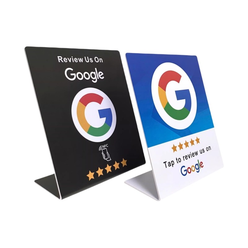 Custom QR Code Chip Google Review Stands NFC Social Media Business Cards Google Review Tap Cards