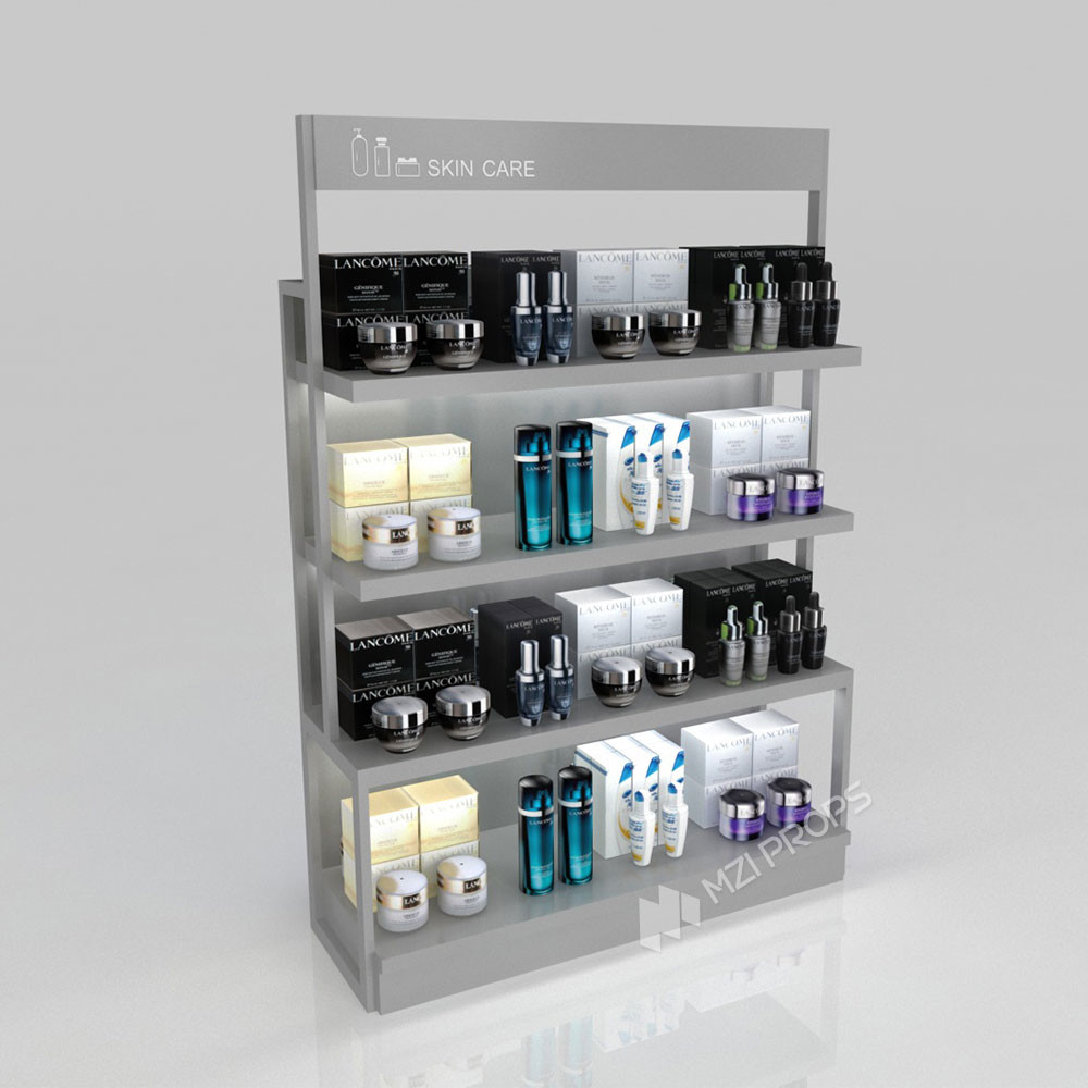 GDR03-CB-09 Premium Front Cabinet With Mirror Stainless Steel And Screen Printed Black Lines For Fashion Boutiques
