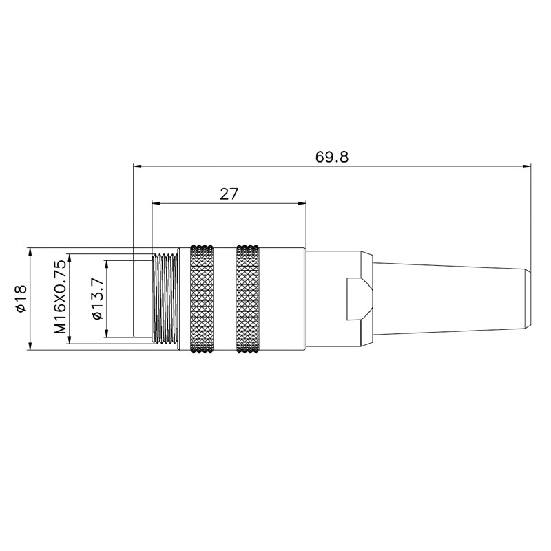 Amphenol C091 8pin Waterproof Power Male Cable Plug Connector
