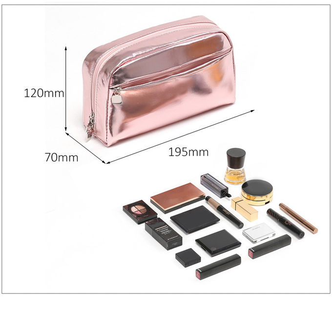 Cute Customized Logo L17*D6*H11Cm Zipper PU Cosmetic Bag