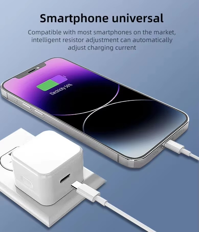 Fast Head Type C Station Battery Mobile Phone Wall Charger 25W For Iphone Samsung