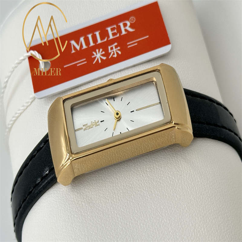 Miler ML111 Factory Leather Band Quartz Wrist Watch with Hook Buckle in Picture Color