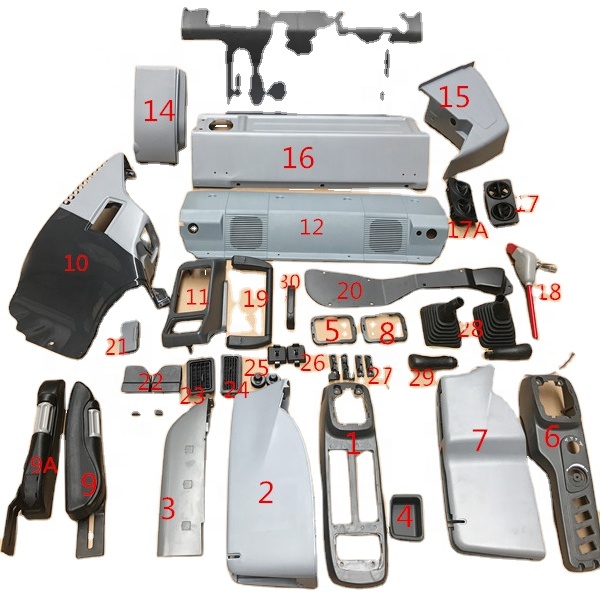Design Excavator Cab Plastic Trim Panel for Construction Works PC130 PC160 PC200 PC240 PC270 PC360-7 Interior Panel Toolbox