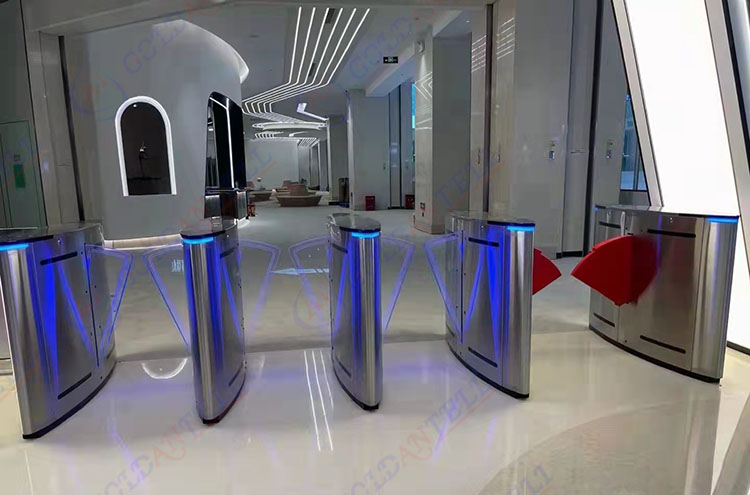 Office Access Control Turnstiles 60cm Passage Width Flap Barrier Turnstile