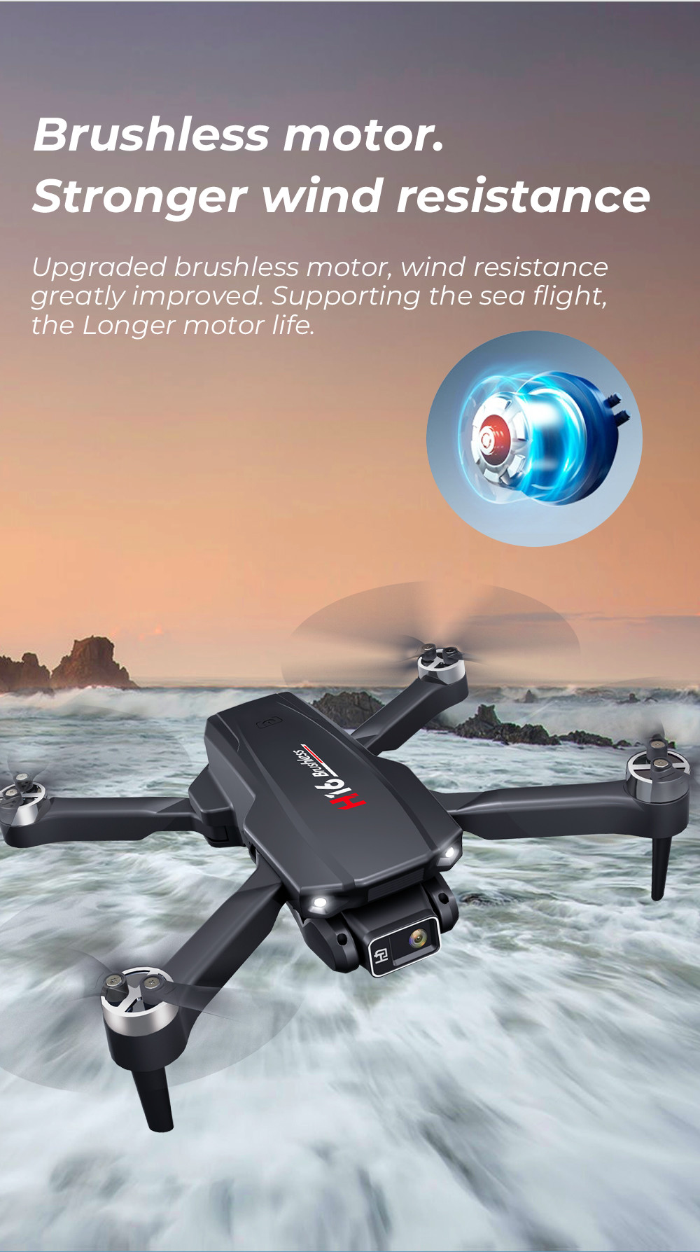 H16 Mini RC Drone HD Camera Wifi Fpv Brushless Foldable Quadcopter Professional Drones Toys for Children 14Y+