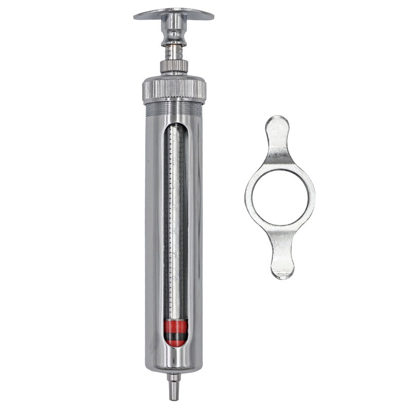 Pet Health Care 50ml Veterinary Metal Syringe 21CM Veterinary Injection Gun