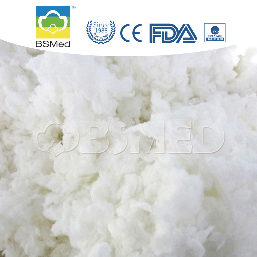 Absorbent Bleached Raw Cotton Material 100% Pure For Medical / Surgical Use
