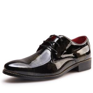 Buy cheap Business Patent Leather Mens Shoes , Brown Mens Dress Shoes With Golden Pattern product