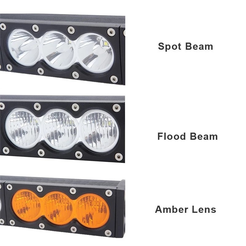 Single Row 10W CREE Straight LED Light Bar For Truck 4x4 Offroad Trailer White Lens/ Amber Lens Color Are Available
