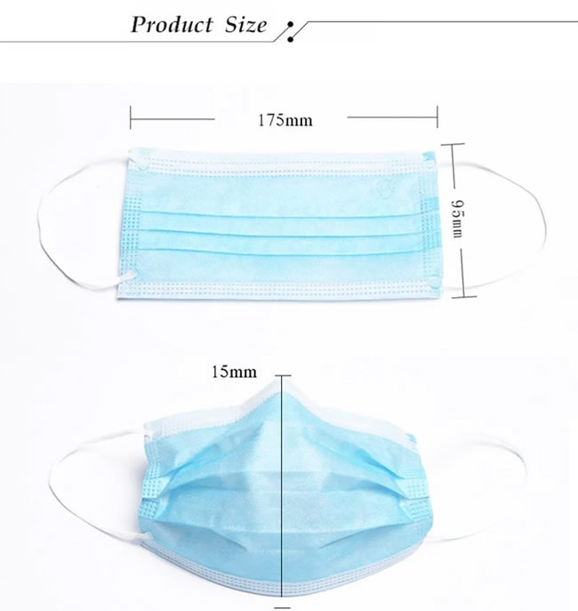 Non Woven Anti Virus 3 Layers Disposable Surgical Face Mask