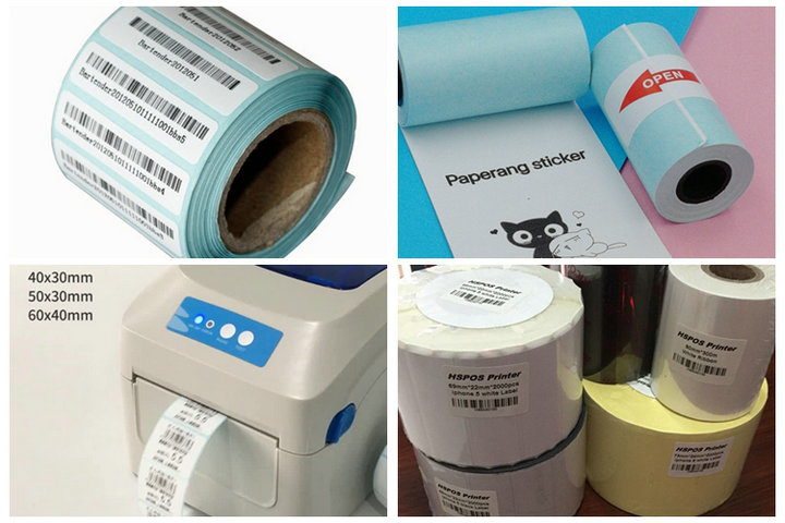Waterproof White Color Thermal Self Adhesive Sticker Paper 21cm x 50m Custom