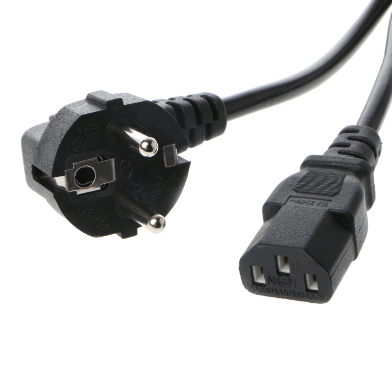 1.5m IEC 320 C13 Power Cord European Round 2 Pin AC EU Plug