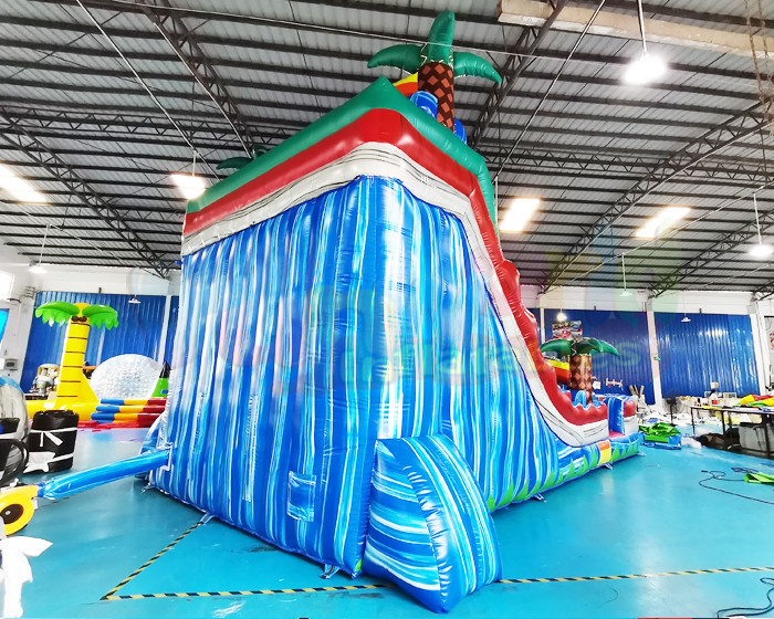 Double Side Rainbow Bouncer Outdoor Inflatable Water Slides For Kindergarten