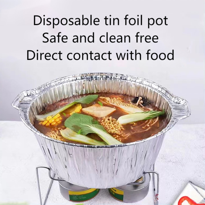 5300ml Disposable Cooking Pie Pot Large Aluminum Foil Pot Round Baking Container For Hot Pot