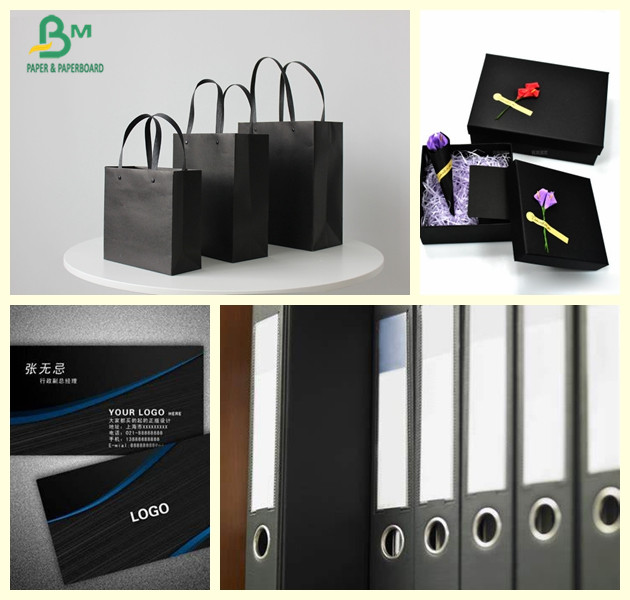 Recycled Pulp Black Paperboard Laminated 1mm 2mm Thick Making Folder Box
