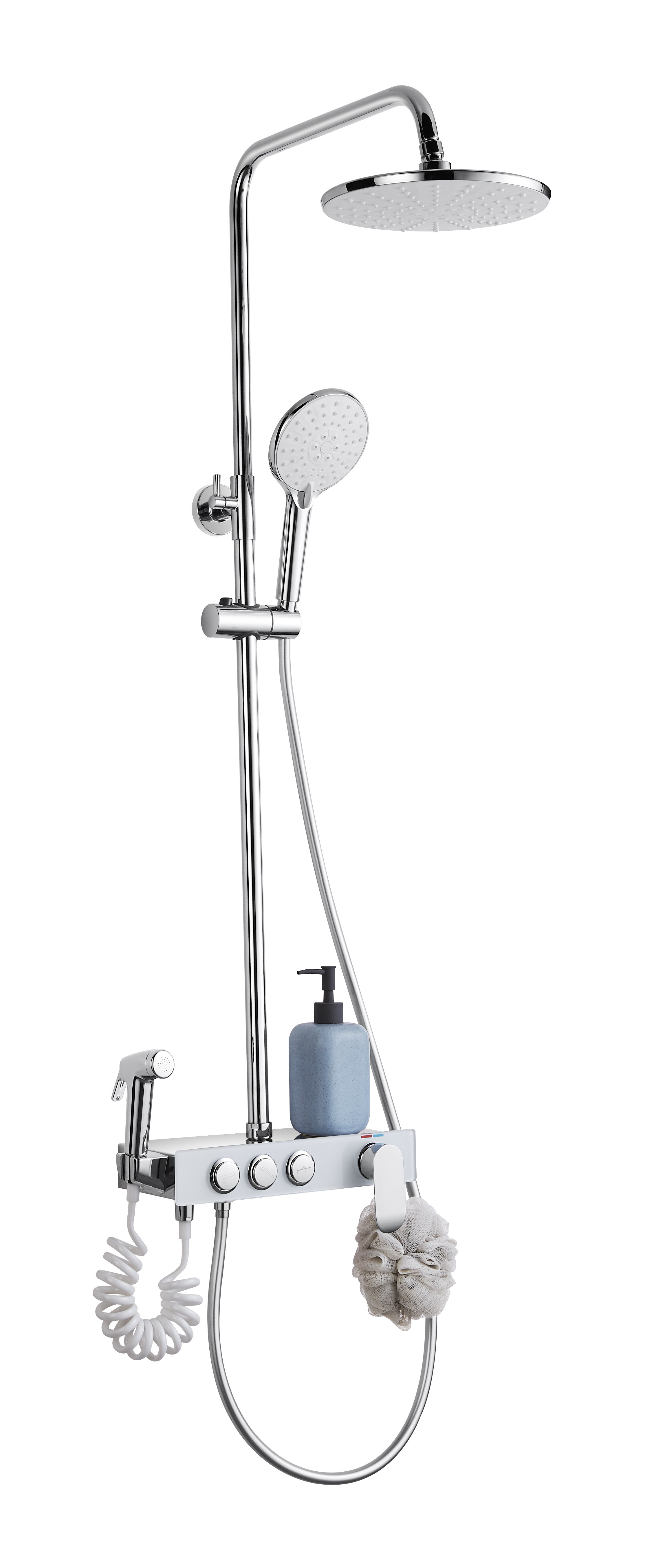Polishing Brushed Wall Mounted Stainless Steel Shower Set Electric Plating