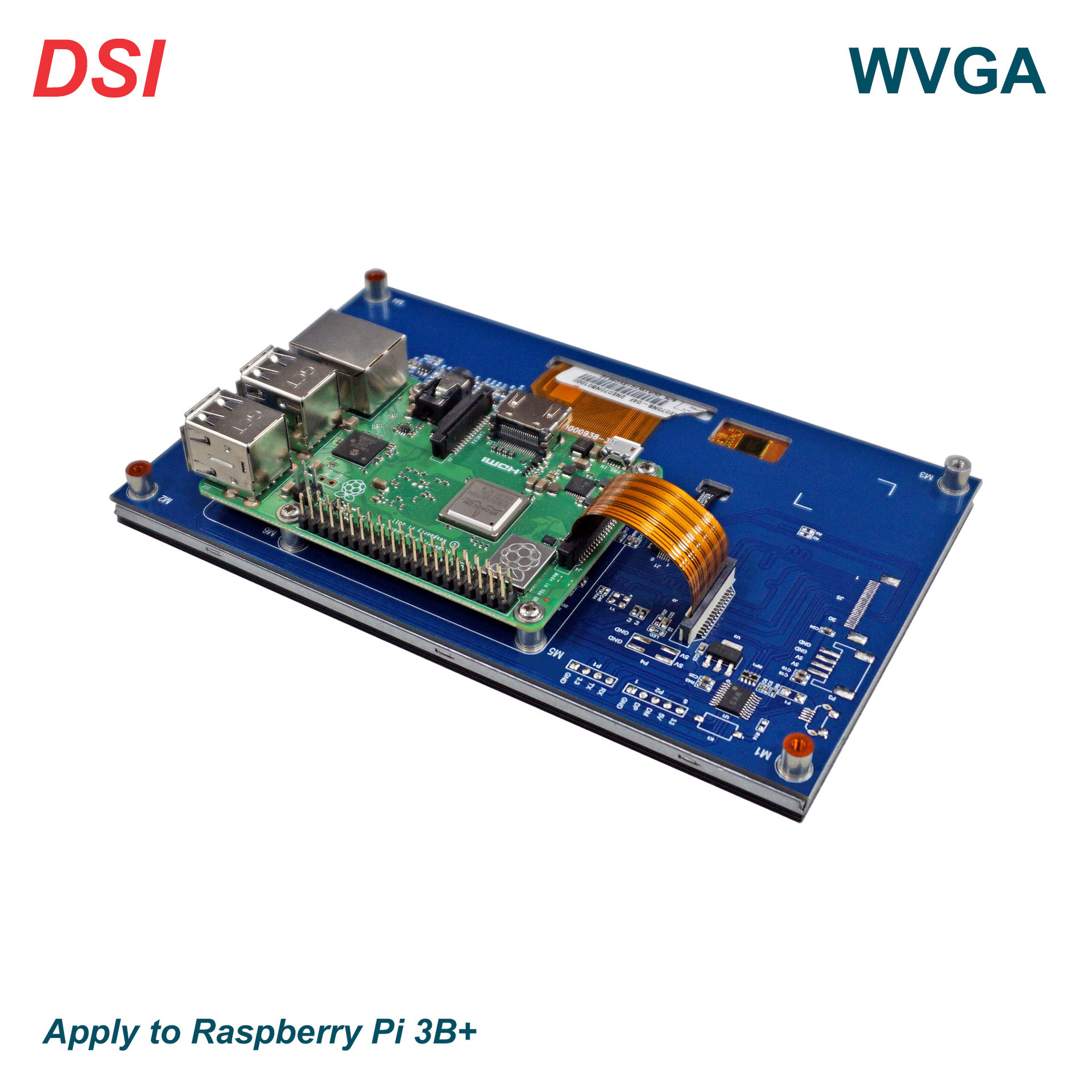 7 Inch TFT Display Module, With PCBA And Touch Panel,800X480 Resolution, 15 PINS DSI Interface,350c/D