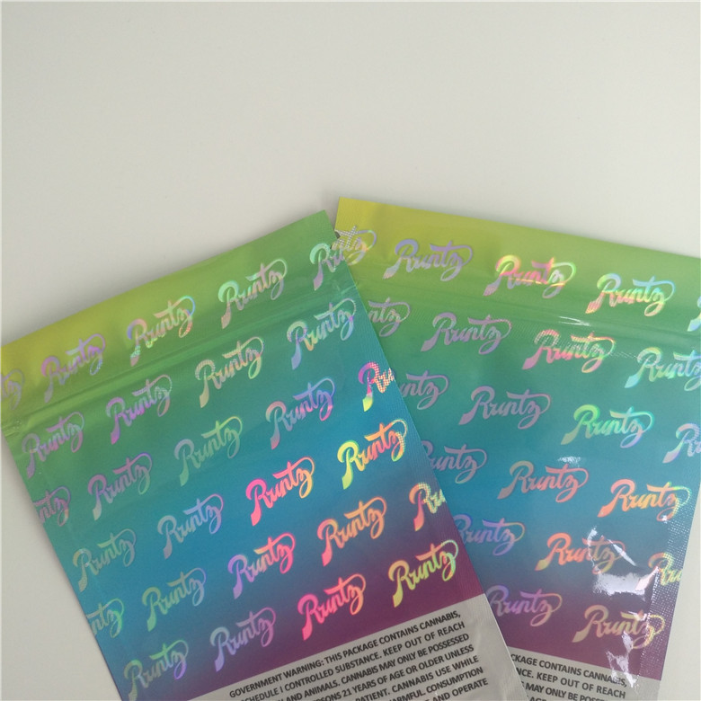 Hologram Printing Herbal Incense Packaging , Cookies Stand Up Plastic Pouch For Big Als Exotic