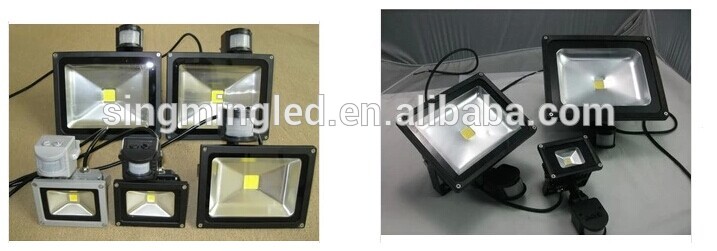 LED Aluminum Lamp Body Material motion sensor LED flood light with 3 years warranty
