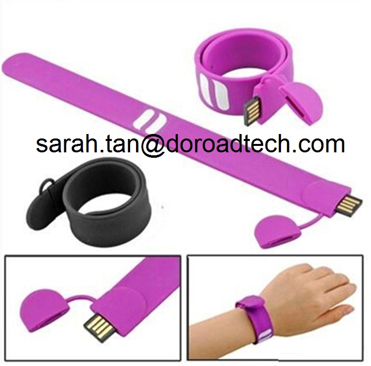 Silicone Bracelet USB2.0 Flash Pen Drive Customized Logo Printing