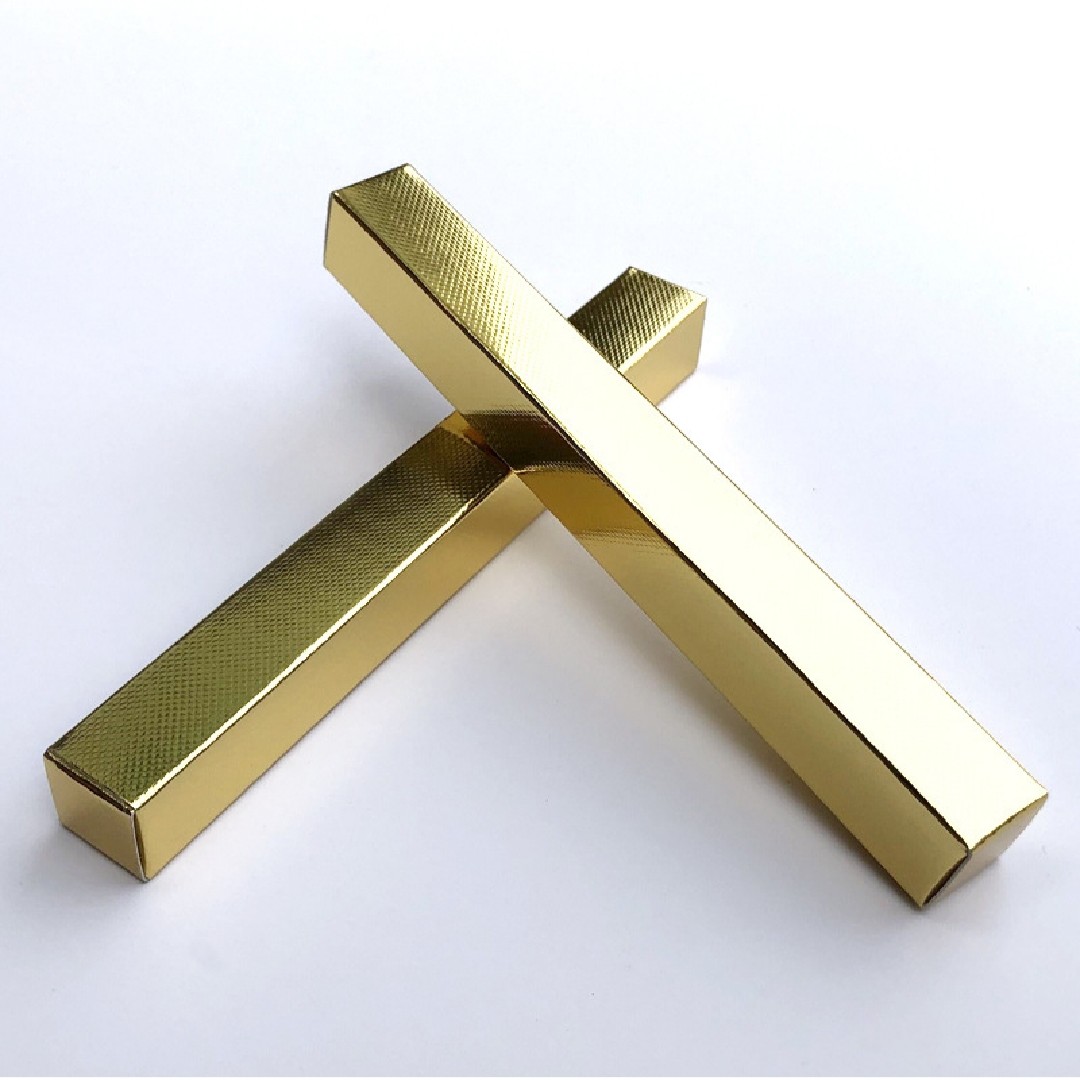 Gold Card Small Cosmetic Packaging Box Customize Size Logo DIY Eyeliner Paper Box