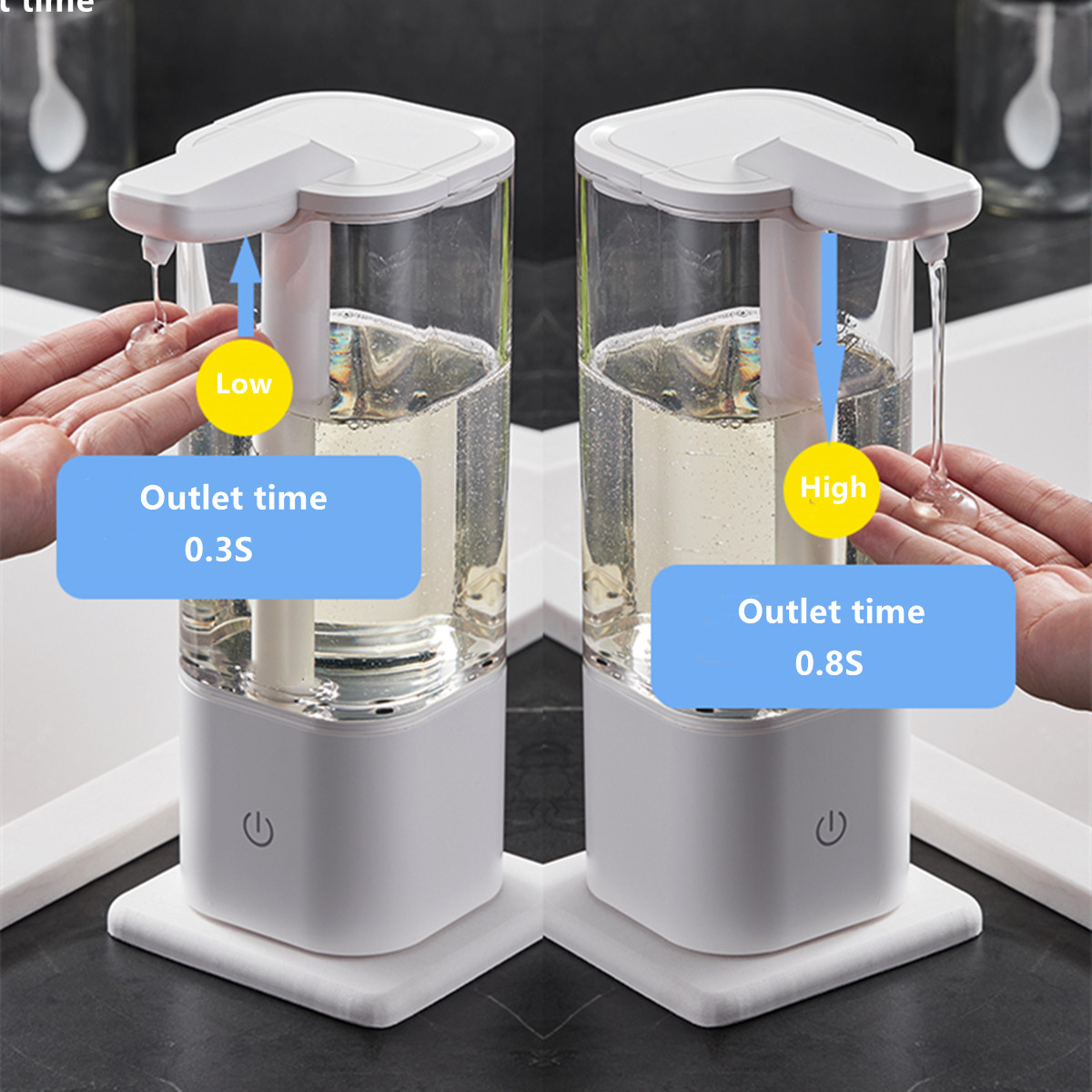 Countertop Bottle Soap Dispenser Automatic Liquid Soap Pump 550ML IPX5