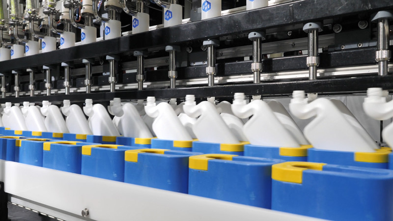 PLC Control Corrosive Liquid Filling Production Line AC380V
