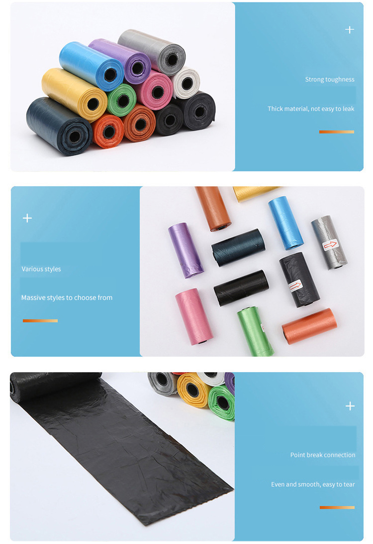 HDPE Compostable Dog Poop Bags Pink Red Purple Biodegradable Pet Waste Bags