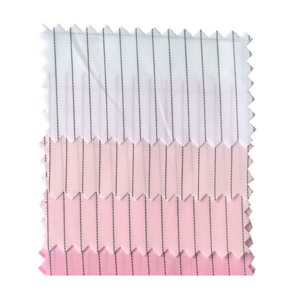 5mm Stripe 99% Polyester 1% Carbon ESD Fabric For Class 10000 Cleanroom