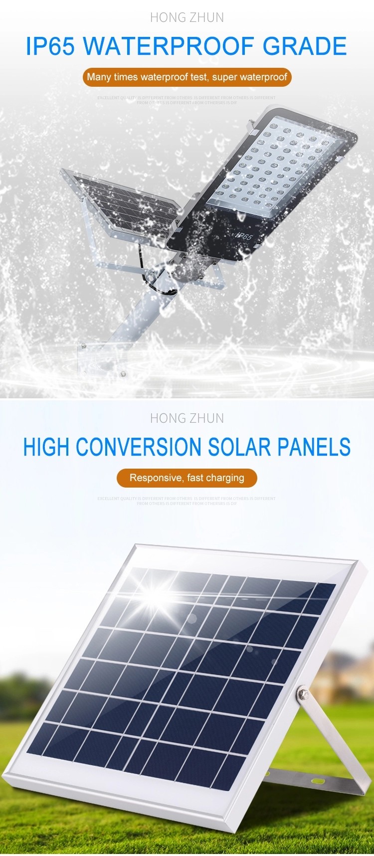 High Lumen 50w Solar Led Street Light SMD Die Cast Aluminum Material