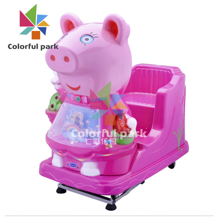 3D Swing Peppa Pig Car Kiddie Ride acrylic Material For Game Zone