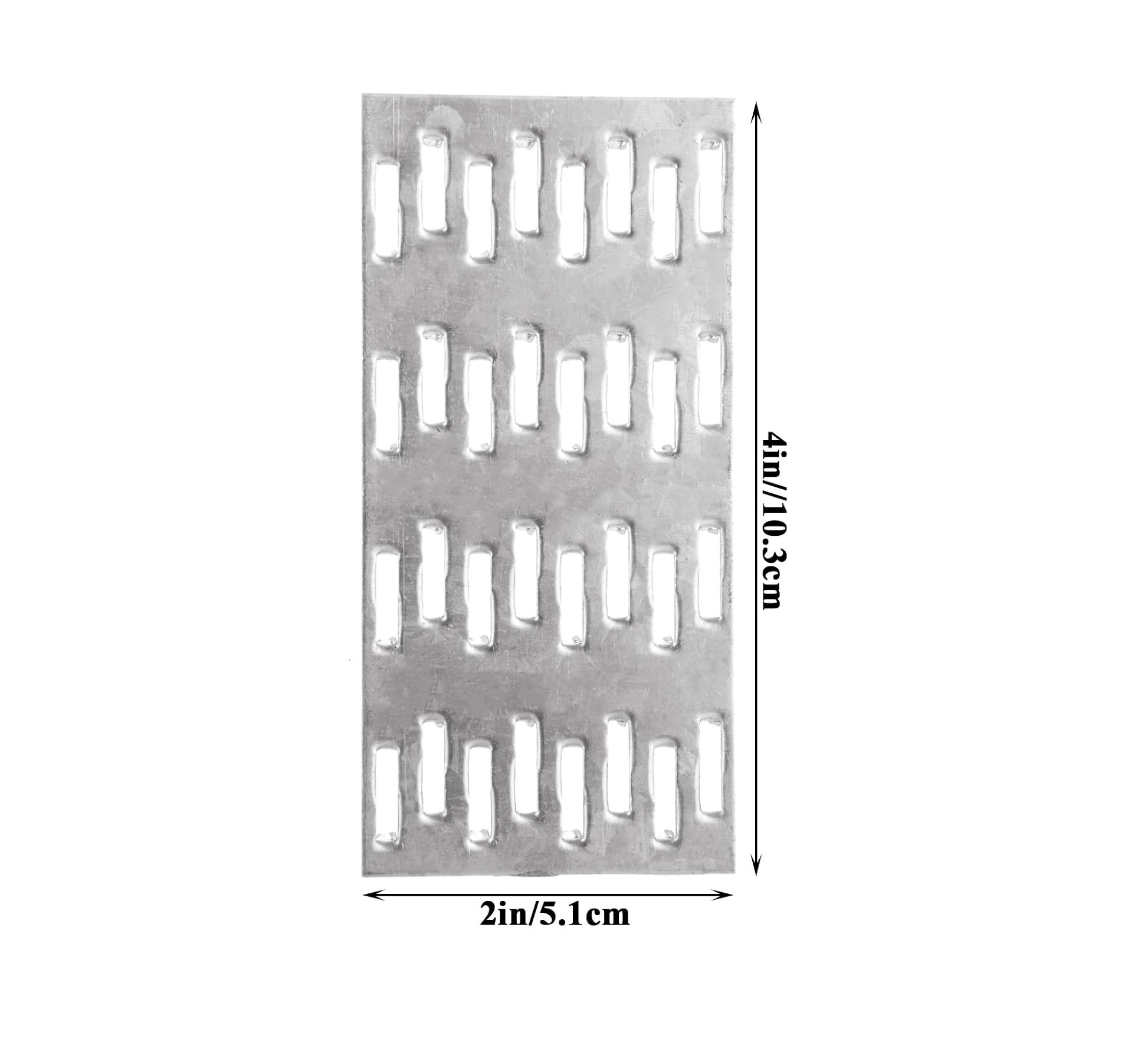 Pronged Truss Plates with 8mm Nail Teeth Galvanized Steel Flat Mending Plates Repair Tie Plate Bracket Thickness 1mm for Timber Roofing Wood Truss