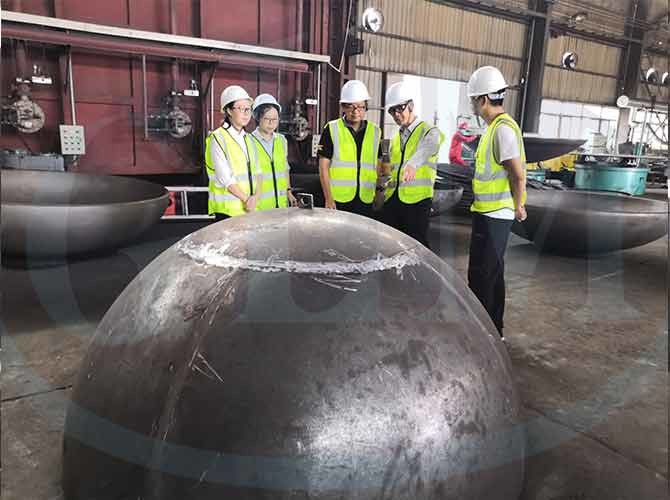 Carbon Steel 2:1 Ellipsoidal Dished Head Dish End Diameter 11000mm Thick 58mm