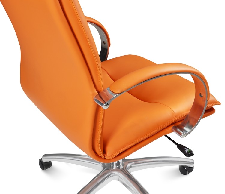 40HQ Ergonomic Leather Executive Mid Back Revolving Chair Height Adjustment SGS