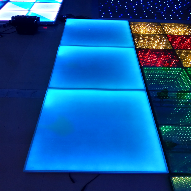 Interactive Toughened Glass Tiles LED Dance Floor with 80 Ra Color Rendering Index