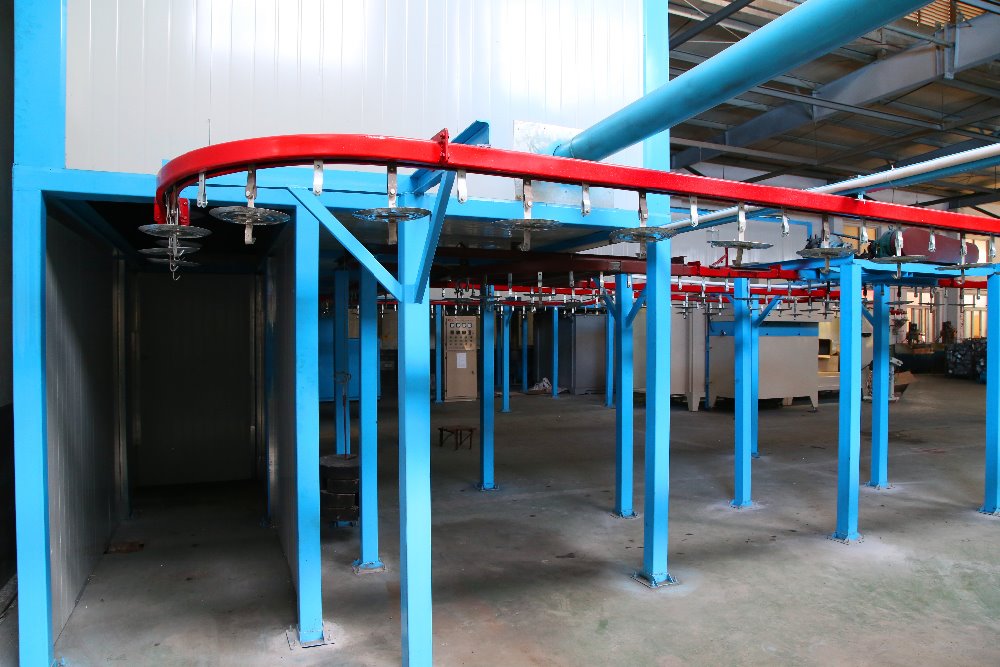 High Efficiency Automatic Powder Coating Line Eco Friendly Powder Coating Conveyor Systems
