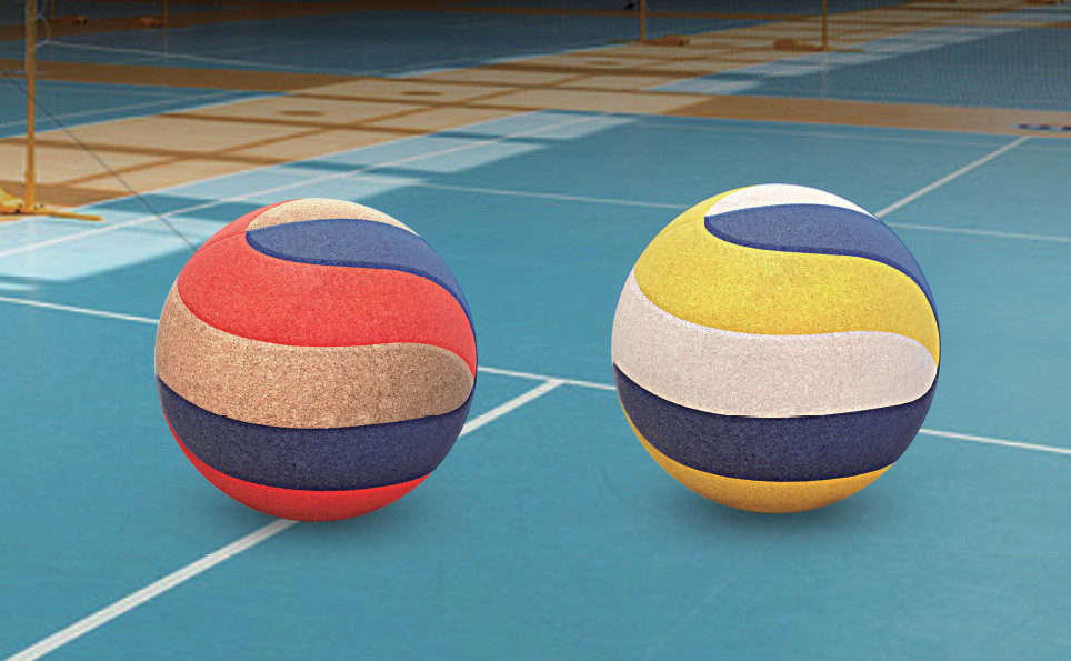 OEM Natural Cork Volleyball Ball Wear Resistance Eco Friendly Printing