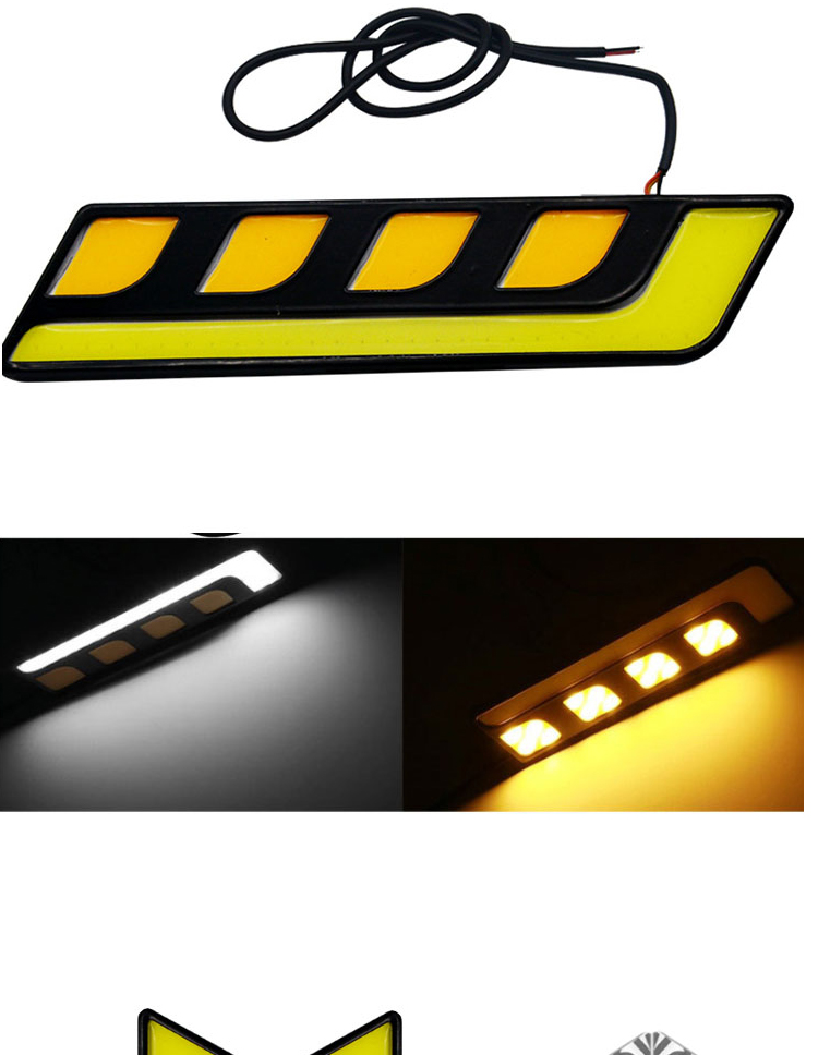 Two Color BMW Led Daytime Running Lights Aluminium Emergency Warning Strip Lamp Cob