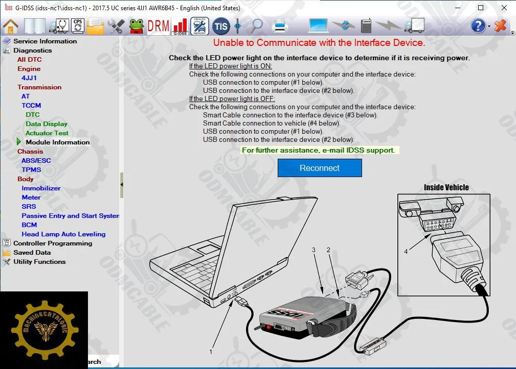 Truck Excavator For ISUZU IDSS III Diesel Engine Diagnostic Tool G-IDSS E-IDSS ISUZU Commercial Vehicles EURO6/EURO5