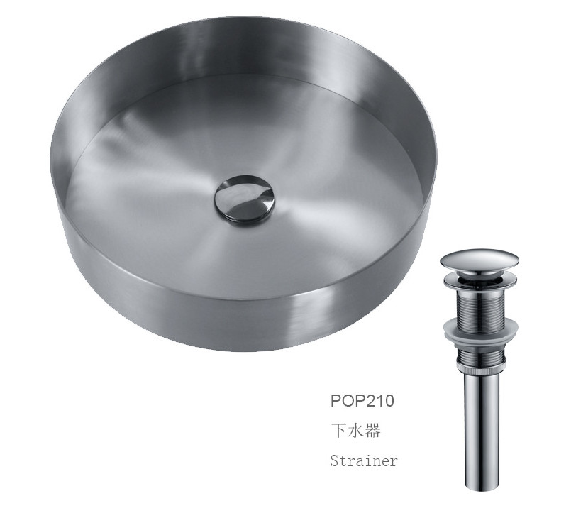 Undermount Single Round Bathroom Stainless Steel Sink Counter Top Gold